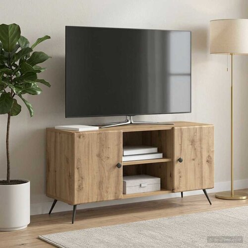 TV ormar 102 x 34,5 x 50 cm Hrast artisan Konstruirano drvo Slike