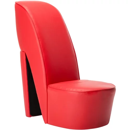 Stolica u obliku visoke pete od umjetne kože crvena