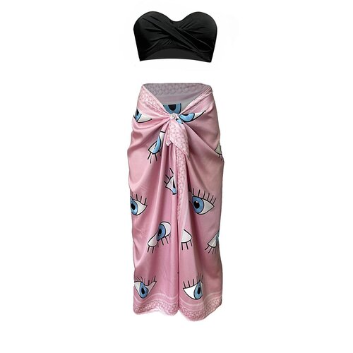 Dewberry 71058 Patterned Shiny Fabric Women Pareo-PINK Cene