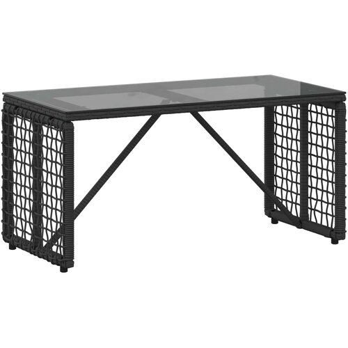  stol Crna 80 x 40 x 40 cm PE Rattan i Staklo Slike