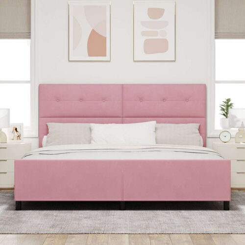  Krevet Ružičasti 200x200 cm Bar&amp;scaron;un Slike