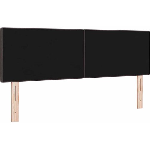  LED glava kreveta s LED trakama Tamno smeđa 144 cm tkanina Slike