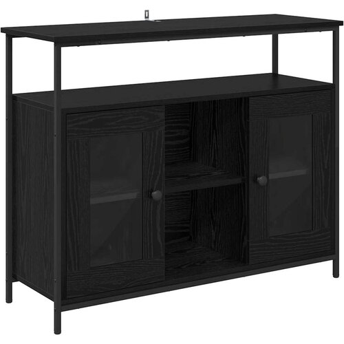 vidaXL Strani &scaron;al Črna Orehovina 100 x 35 x 80 cm Konstruiran les, (5000107436) Cene