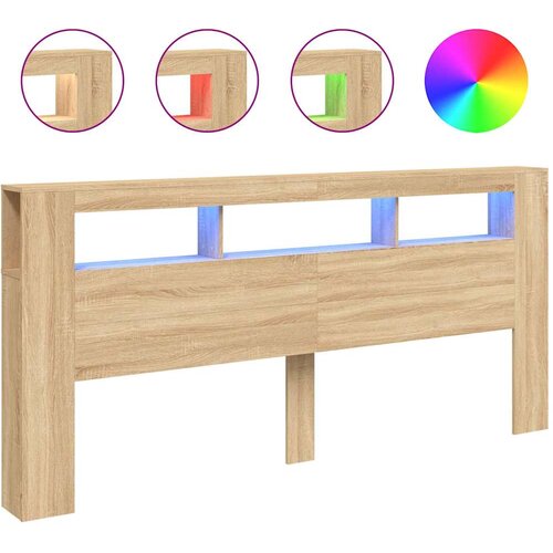  LED uzglavlje boja hrasta sonome 220x18,5x103,5 cm Slike