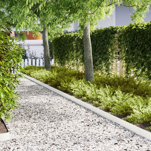 vidaXL Bela Plastika 100 x 0.5 x 15 cm Vzdržljivo Bela vrtna obroba Cene