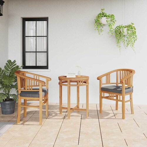  Stolica s jastukom 2 pcs Smeđa 63 x 58 x 89 cm Čvrsto teak drvo Cijene