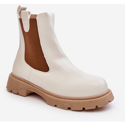 Boto Women's ankle boots with zipper White Ramhel Cene