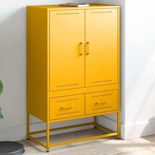 vidaXL Visoka omara gorčično rumena 68x39x111,5 cm valjano jeklo Cene