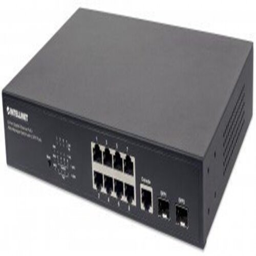 Intellinet 8 Port GbE PoE+ Web Switch + 2SFP,140W,rack Slike