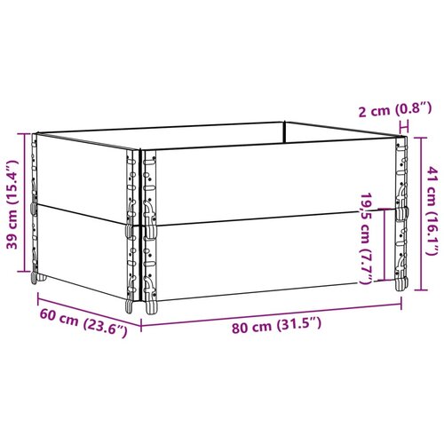  Okviri za palete 2 kom sivi 80x60 cm od masivne borovine Slike