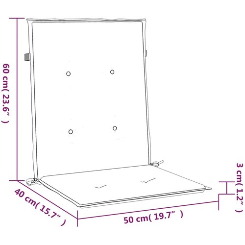  Jastuci za vrtne stolice 4 kom smeđesivi 100x50x3 cm od tkanine Slike