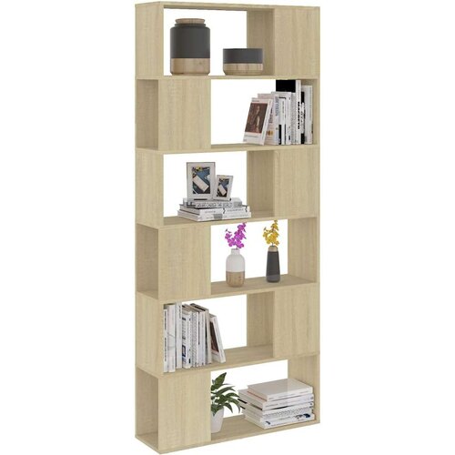 VidaXL Knjižna omara za razdelitev prostora sonoma hrast 80x24x186 cm Slike