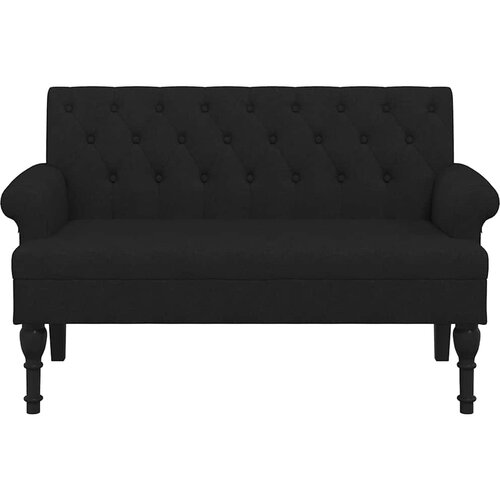  Klupa s naslonom crna 120x62x75,5 cm tkanina Slike