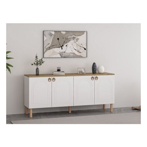 Hanah home konzolno ogledalo Lotus, 180x81x45 cm, bijela Slike