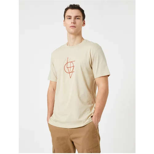 Koton Geometric Embroidered T-Shirt Crew Neck Short Sleeve
