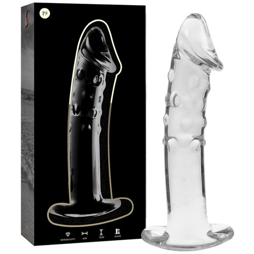 Ibiza Nebula Model 19 Dildo Borosilicate Glass 18.5x4cm Clear Slike