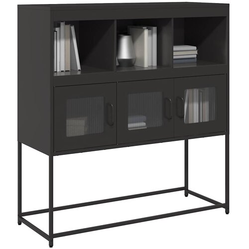  Komoda crna 100,5 x 39 x 107 cm od hladno valjanog čelika Cene