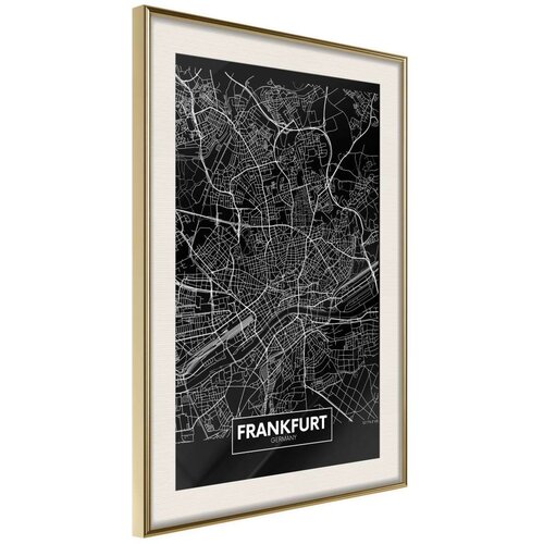  Poster - City Map: Frankfurt (Dark) 40x60 Slike