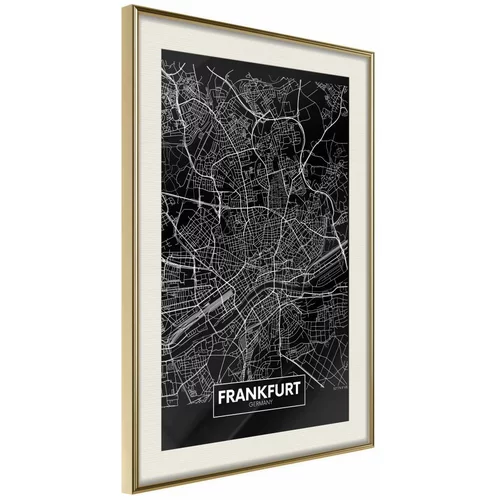  Poster - City Map: Frankfurt (Dark) 40x60