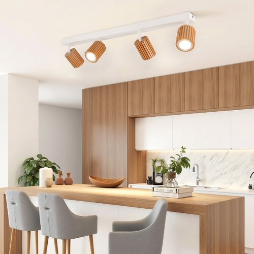  Brilagi - Spot svetiljka MODERN WOOD 4xGU10/8W/230V drvo/bela Slike