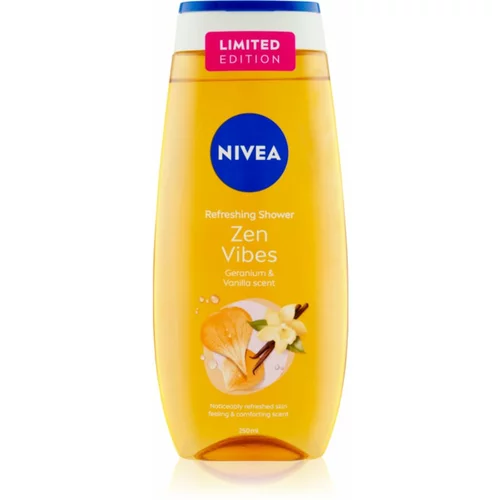 Nivea Zen Vibes negovalni gel za prhanje Geranium & Vanilla 250 ml