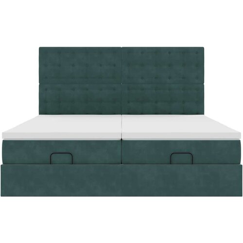 VidaXL okvir kreveta s madracima tamnozeleni 160x200cm bar&amp;scaron;unasti - Tamnozelena 160 x 200 cm gumbi Slike