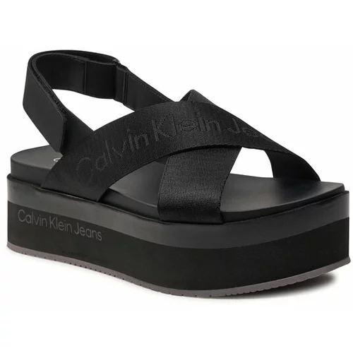 Calvin Klein Jeans Sandali Flatform Sandal Sling In Mr YW0YW01362 Črna
