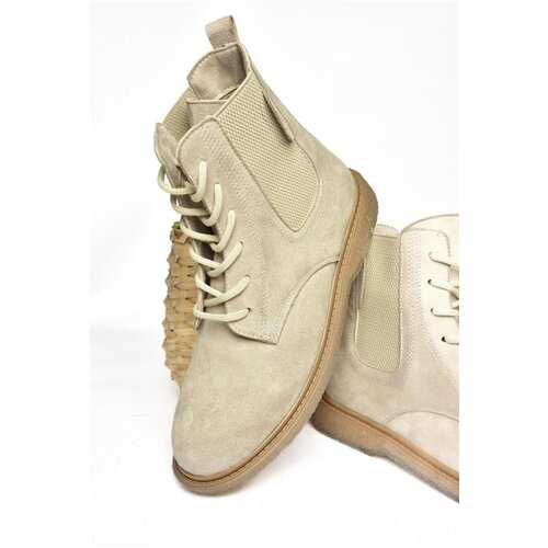 Fox Shoes R374961902 Beige Suede Women's Classic Boots with Elastic Side Cene