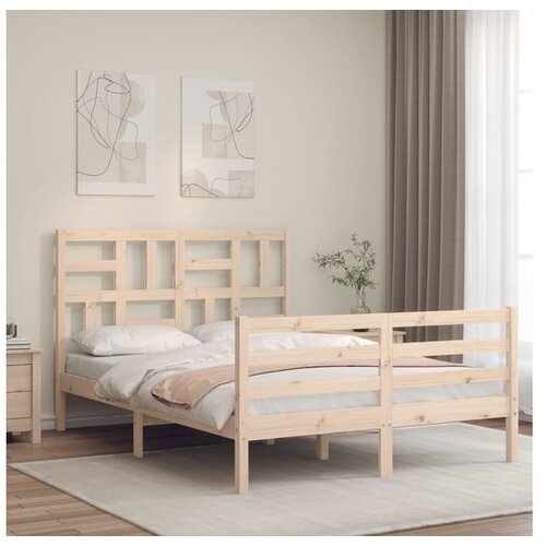 vidaXL Okvir kreveta s uzglavljem 120 x 200 cm od masivnog drva Cijene
