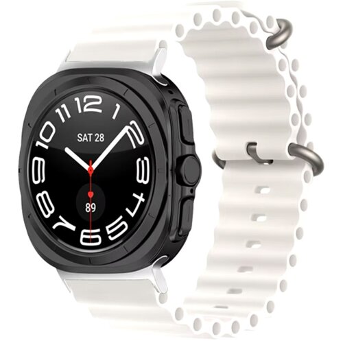  Silikonska narukvica Ocean Band za pametni sat Samsung Galaxy watch Ultra 47 mm bela Slike