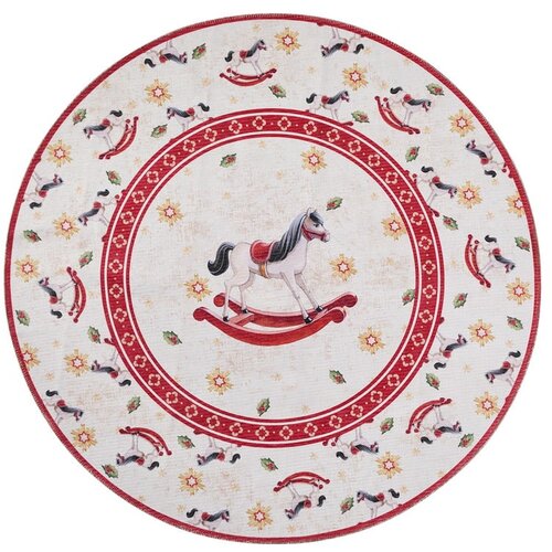 Villeroy Boch Crveni okrugao tepih s božićnim motivom &amp;oslash; 160 cm Toy&amp;#039;s Delight Rocking Horse &amp;ndash; Slike