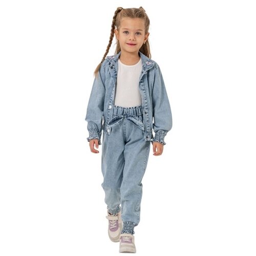 Komplet 6-9god. teksas jakna , teksas pantalone i bluza 7 godine Slike