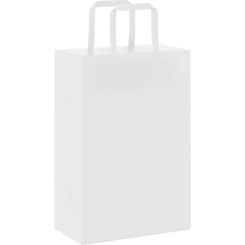  Papirnate vrećice 250 kom s ručkama bijele 21x11x31 cm Slike