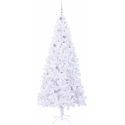  Umjetno božićno drvce s stalakom Bijelo 210 cm PVC i čelik Slike