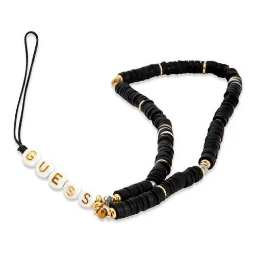 Guess GUSTPEARK zapestnica / obesek za telefon - Heishi Beads črna