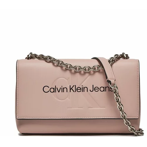 Calvin Klein Jeans Ročna torba Sculpted Ew Flap Conv25 Mono K60K611866 Roza