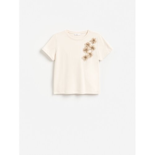 Reserved T‑shirt s dekorativnim aplikacijama - boja kože Cijene