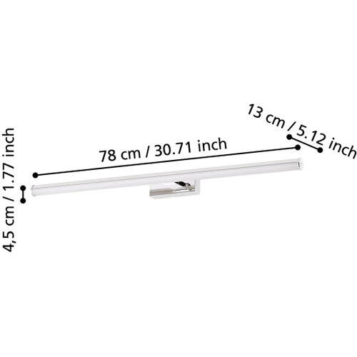 Eglo vadumi zidna/1, led, 14w, 1700lm, d780, ip44, hrom/bela QV3XKR3 Slike