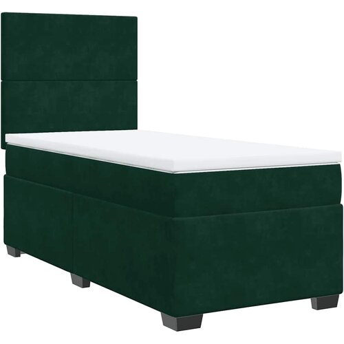 Box spring krevet s madracem tamnozeleni 90x190 cm bar&amp;scaron;unasti Slike