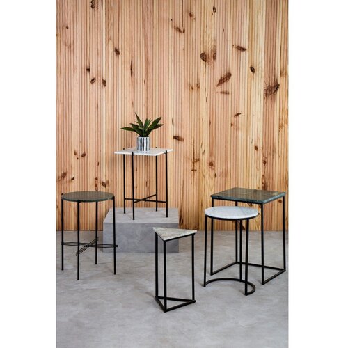 Premier Housewares Stranske mizice v kompletu 3 ks z marmorno mizno plo&amp;scaron;čo 40x40 cm Mandoli &amp;ndash; Slike