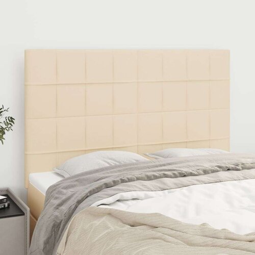  Posteljno vzglavje 4 kosa krem 72x5x78/88 cm blago, (20954008) Slike