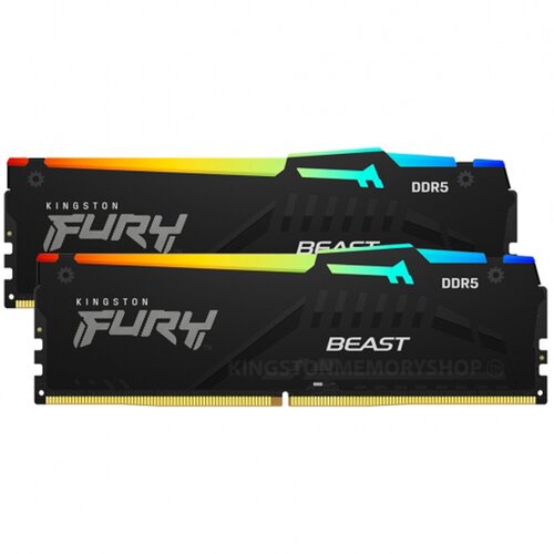 Kingston Fury Beast 32GB (2x16Gb) 5200MT/s DDR5 CL36 EXPO (KF552C36BBEAK2-32) RGB ram pomnilnik Cene