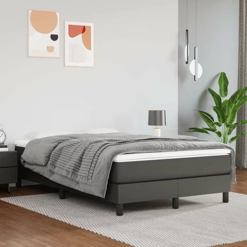  Box spring postelja z vzmetnico siv 120x200 cm umetno usnje, (20725000)