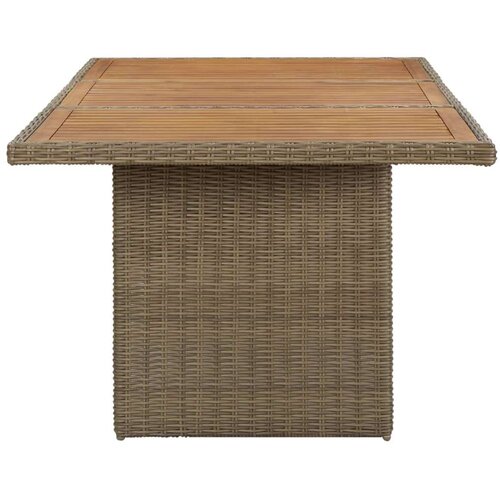 Poli vrtni blagovaonski stol smeđi 200 x 100 x 74 cm od poliratana Slike
