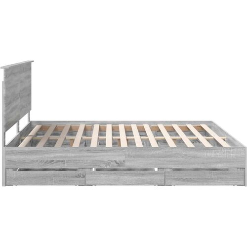  Okvir za krevet Siva Sonoma 200 x 200 cm Inženjersko Drvo Slike