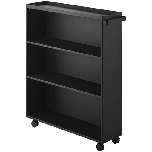 YAMAZAKI Crni metalni regal na kotačima 59x70x16 cm Tower &ndash; Cijene