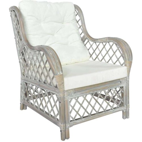 SOFA Enosed z blazino siv naravni ratan in platno, (20657686) Cene