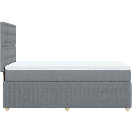 VidaXL Okvir kreveta s oprugama i madrac svjetlosivi 90x200cm tkanina Slike