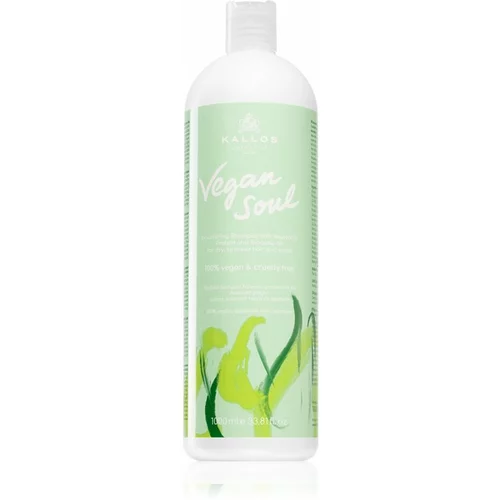 Kallos Vegan Soul Nourishing hranilni šampon za suhe, obremenjene lase 1000 ml