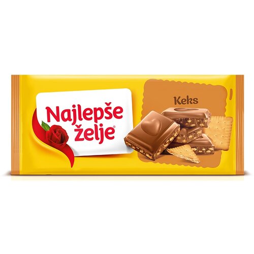NAJLEPŠE ŽELJE Čokolada ŠTARK keks 170g Cene